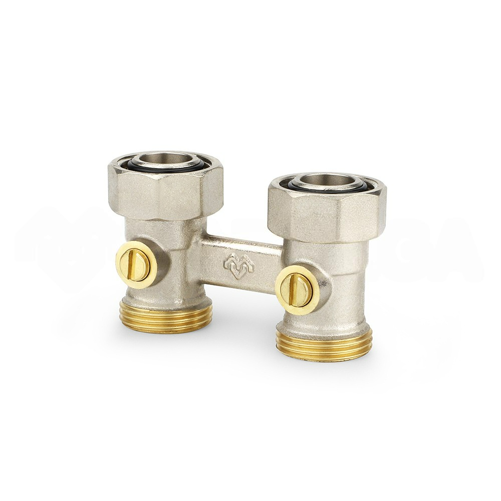 VM14111 Узел нижнего подключения Varmega, 3/4"EKх3/4"EK НР-ВР, прямой, для двухтрубных систем