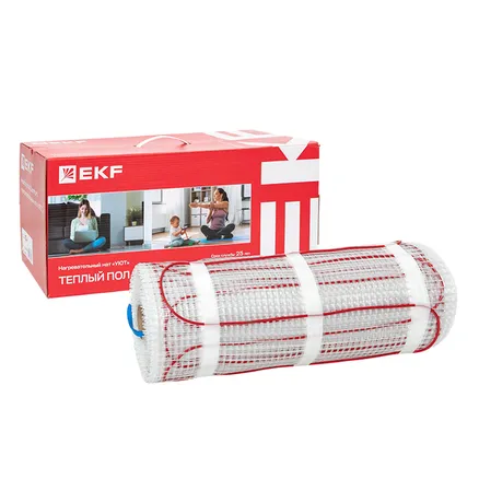 Теплый пол (мат нагревательный) "Уют" 10 кв.м. 1500 Вт EKF PROxima